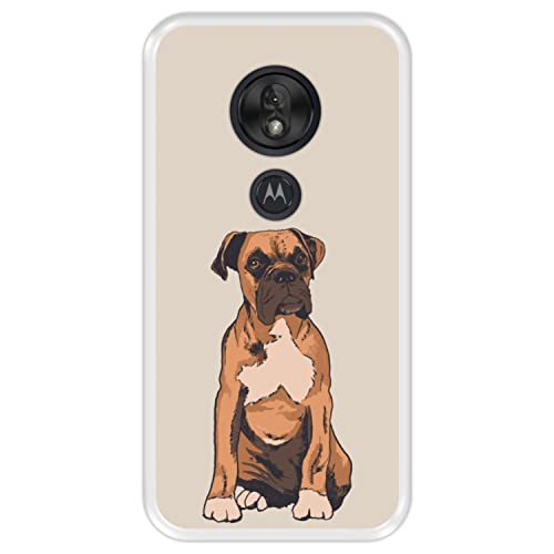 Hapdey silikon Hülle für [ Motorola Moto G7 Play ] Design [ Boxerhund ] Transparenz Flexibles TPU von Hapdey