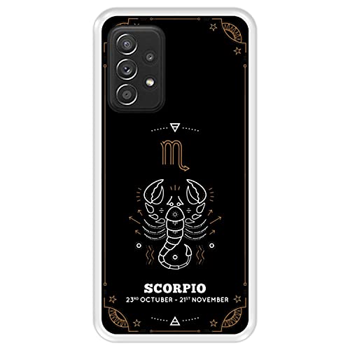 Hapdey silikon Hülle für [ Samsung Galaxy A52 - A52 5G ] Design [ Skorpion-Tierkreis ] Transparenz Flexibles TPU von Hapdey