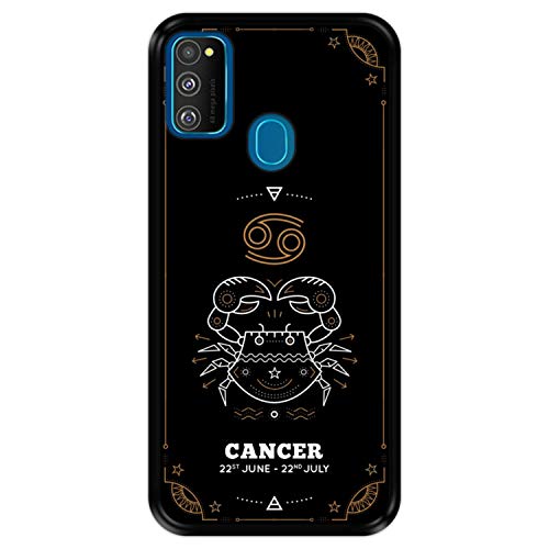 Hapdey silikon Hülle für [ Samsung Galaxy M21 - M30s ] Design [ Krebs-Tierkreis ] Schwarze Flexibles TPU von Hapdey