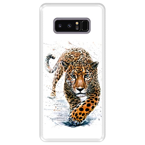 Hapdey silikon Hülle für [ Samsung Galaxy Note 8 ] Design [ Jaguar - Abbildung ] Transparenz Flexibles TPU von Hapdey