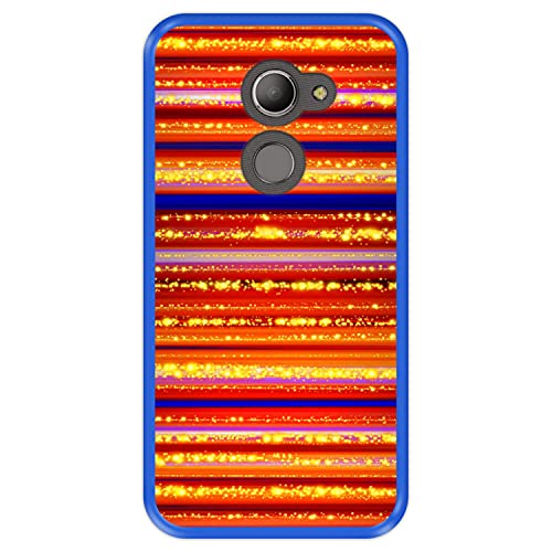 Hapdey silikon Hülle für [ Vodafone Smart N8 ] Design [ Bunter Hintergrund mit Linien Bewegungsunschärfe und Scheinen ] Blau Flexibles TPU von Hapdey