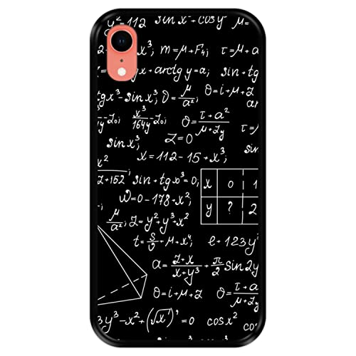 Hapdey silikon Hülle für [iPhone XR] Design [Mathematische Berechnungen mit Algebra-Plots, Aufgabenlösungen] Schwarze Flexibles TPU von Hapdey