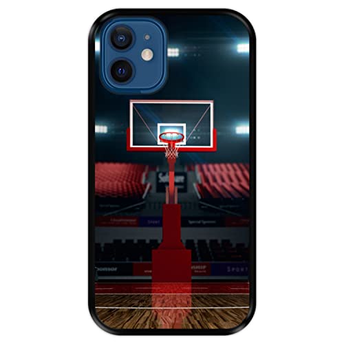 Silikon Hülle für Apple iPhone 12 Mini, Basketball, Zeichnung 9, Schwarze Flexibles TPU von Hapdey