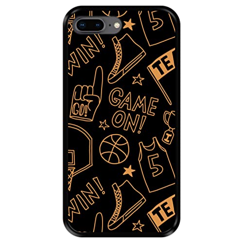 Silikon Hülle für Apple iPhone 7 Plus - 8 Plus, Basketball, Zeichnung 3, Schwarze Flexibles TPU von Hapdey