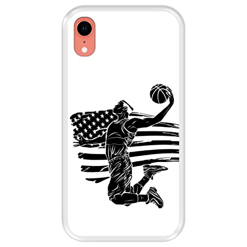 Silikon Hülle für Apple iPhone XR, Basketball, Zeichnung 4, Transparenz Flexibles TPU von Hapdey