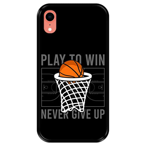 Silikon Hülle für Apple iPhone XR, Basketball, Zeichnung 8, Schwarze Flexibles TPU von Hapdey