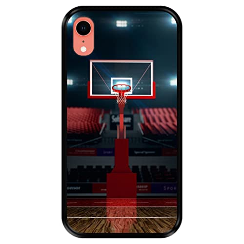 Silikon Hülle für Apple iPhone XR, Basketball, Zeichnung 9, Schwarze Flexibles TPU von Hapdey