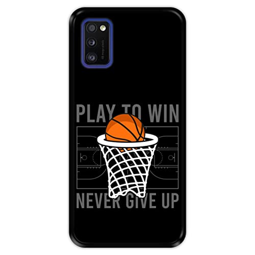 Silikon Hülle für Samsung Galaxy A41, Basketball, Zeichnung 8, Schwarze Flexibles TPU von Hapdey