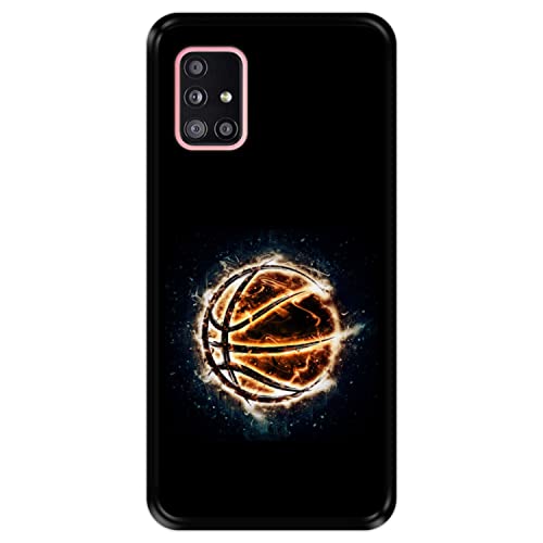 Silikon Hülle für Samsung Galaxy A51 5G, Basketball, Zeichnung 5, Schwarze Flexibles TPU von Hapdey