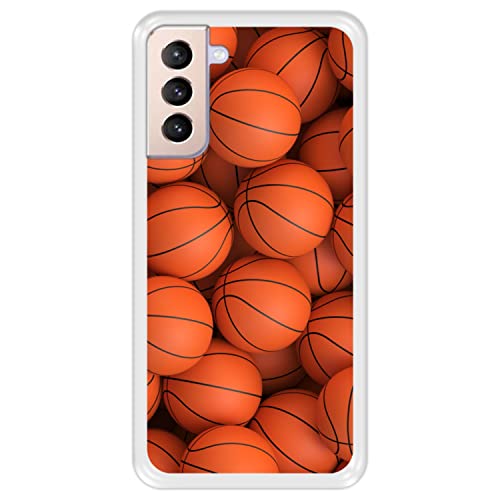 Silikon Hülle für Samsung Galaxy S21 Plus 5G, Basketball, Zeichnung 7, Transparenz Flexibles TPU von Hapdey