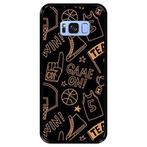 Silikon Hülle für Samsung Galaxy S8 Plus - S8 Edge, Basketball, Zeichnung 3, Schwarze Flexibles TPU von Hapdey
