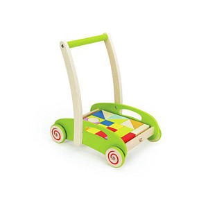 Hape E0371A Bau-Wagen mit Holzklötzchen Bausteine von Hape