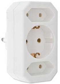 Hapena Euro-Adapter SES weiß 43911 2xEuro und 1xSchukosteckdose von Hapena Vertrieb für technische