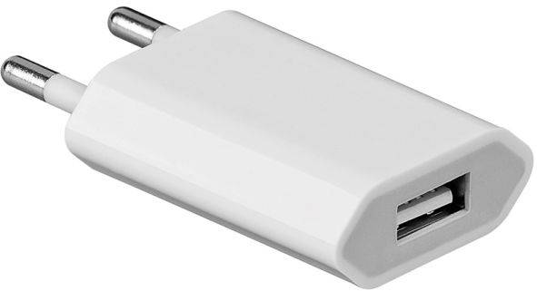 Hapena USB-Ladeadapter weiß flach 43840 100-240V,1A/5V,stabilisiert von Hapena Vertrieb für technische