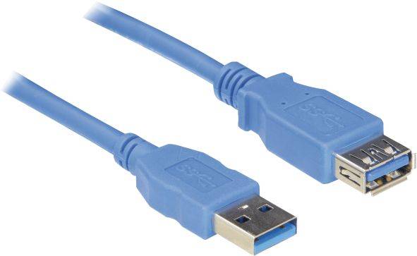 Hapena USB-Verlängerung 3m USB3AAV3 USB 3.0 A-Stecker auf A-Kupplung blau von Hapena Vertrieb für technische