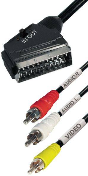 Hapena Video-Kabel 2m DS21 C/2C B 57800 Scart-St. - 3xCinch-St. (Audio+Video) von Hapena Vertrieb für technische