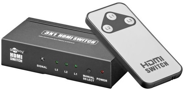 HDMI-Umschalter 3-fach Aktiv von Hapena