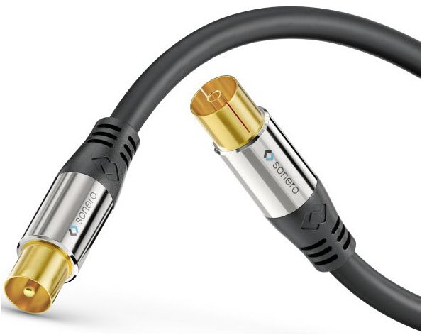 Koax Premium Antennen-Kabel (3m) schwarz von Hapena