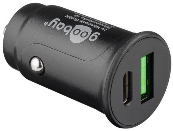 USB/Type-C Lade-Adapter (27W) 12/24V schwarz von Hapena