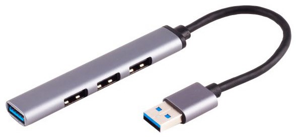 USB-3.0-Hub 4-fach USB-A spacegrau von Hapena