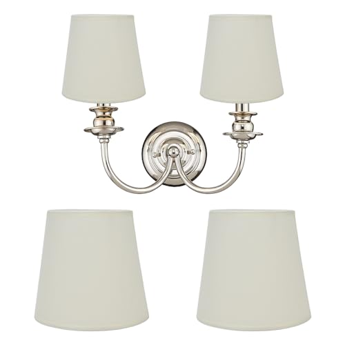 2 Stück Kleine Lampenschirme 11 x 15 x 14 cm Barrel Vintage Stoff Kronleuchter Lampenschirm Wohnzimmer Schlafzimmer Lampenschirm Ersatz E14 Kronleuchter Tischlampe Stehlampe(PX17) von Hapivida