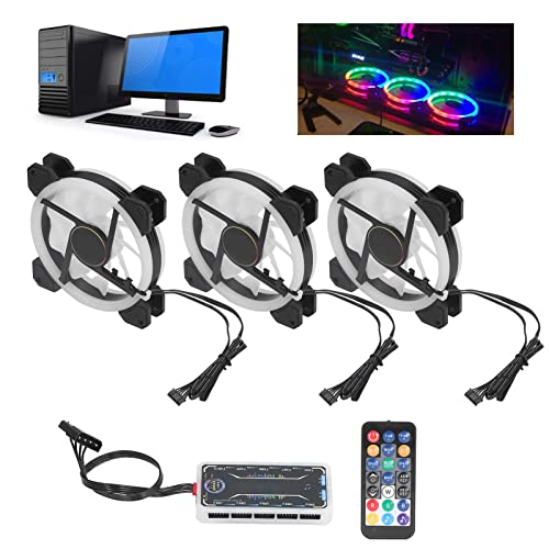 3PCS PC Kühllüfter 120 mm Ultra Leise Verstellbarer LED Computer Case Lüfter mit Schrauben und Fernbedienung für CPU Kühler, Kühlersystem 3PCS PC Kühllüfter 120 mm Ultra Leise Verstellbarer LED Computer Case Lüfter mit Schrauben und Fernbedienung für CPU Kühler, Kühlersystem von Hapivida