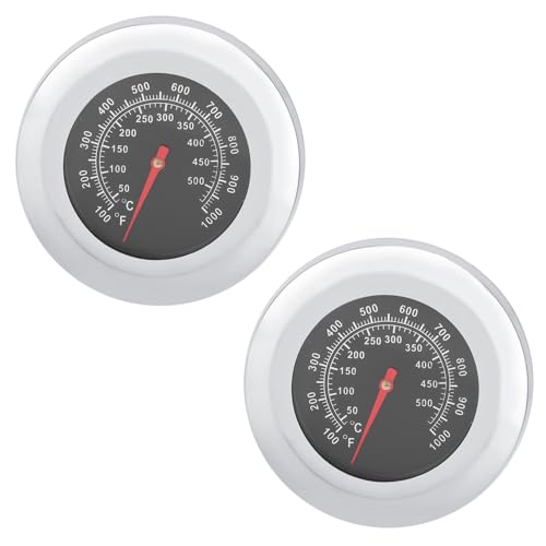 Grill-Thermometer, Temperaturanzeige, Pizza-Grillthermometer, Ofenthermometer, aus Edelstahl, zum Kochen beim Grillen (#2-2 Stück) von Hapivida