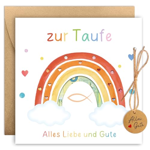 Happirra Taufkarte Mädchen Geldgeschenke Verpackung mit Umschlägen, Taufgeschenke für Mädchen, Geldgeschenk Taufe Geschenk Mädchen, Glückwunschkarten zur Taufe, Geschenke zur Taufe Mädchen von Happirra
