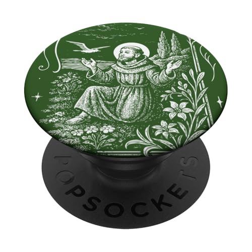 Heiliger Franziskus von Assisi Vintage Saints Katholische Ökologie Tiere PopSockets Klebender PopGrip Heiliger Franziskus von Assisi Vintage Saints Katholische Ökologie Tiere PopSockets Klebender PopGrip von Happy Catholics