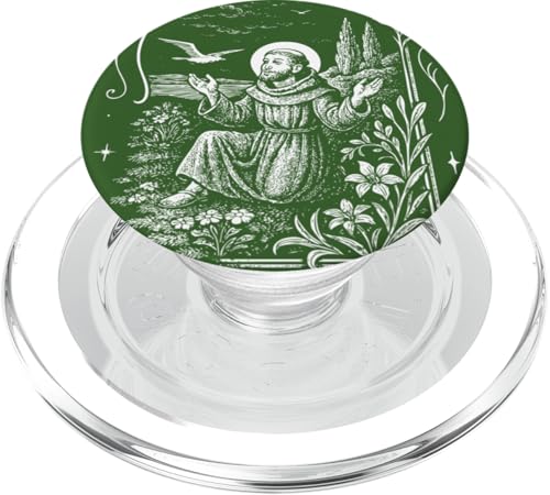 Heiliger Franziskus von Assisi Vintage Saints Katholische Ökologie Tiere PopSockets PopGrip für MagSafe von Happy Catholics