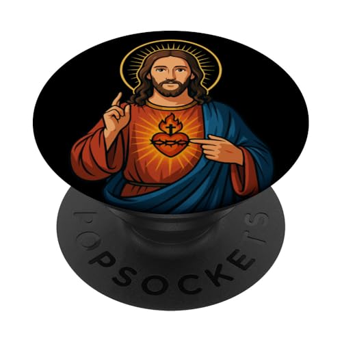 Heiliges Herz Jesu Christi Katholische Kunst PopSockets Klebender PopGrip Heiliges Herz Jesu Christi Katholische Kunst PopSockets Klebender PopGrip von Happy Catholics