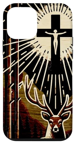 Hubert Hubertus Schutzpatron der Jäger Hirschkreuz Hülle für iPhone 12 mini von Happy Catholics