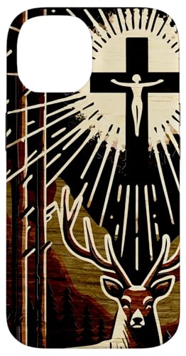 Hubert Hubertus Schutzpatron der Jäger Hirschkreuz Hülle für iPhone 14 von Happy Catholics