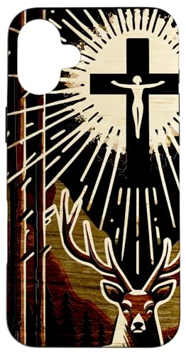 Hubert Hubertus Schutzpatron der Jäger Hirschkreuz Hülle für iPhone 16 Plus von Happy Catholics