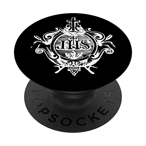 IHS Kreuz Christogramm Jesus Symbol Traditionelle katholische Masse PopSockets mit austauschbarem PopGrip von Happy Catholics