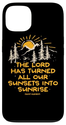 Saint Clement Katholischer Heiliger Zitat Sonnenuntergang Abenteuer Hülle für iPhone 13 von Happy Catholics