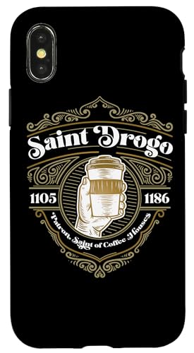 Saint Drogo Patron Saint Coffee Geschenk Katholisches Haus Hülle für iPhone X/XS von Happy Catholics