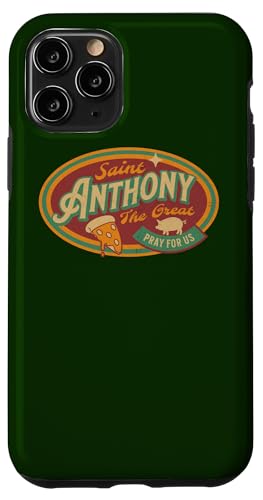 St. Antonius, der Schutzpatron des Großen Abtes, Farmers, Retro Pizza Hülle für iPhone 11 Pro von Happy Catholics