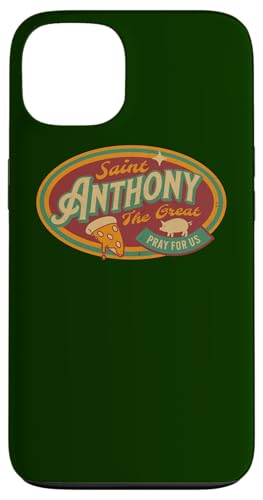 St. Antonius, der Schutzpatron des Großen Abtes, Farmers, Retro Pizza Hülle für iPhone 13 von Happy Catholics