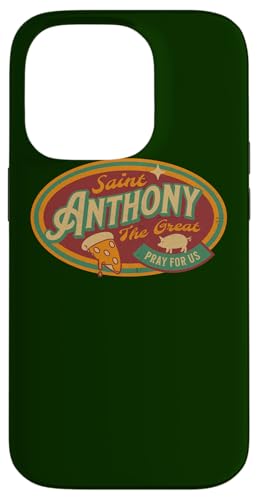St. Antonius, der Schutzpatron des Großen Abtes, Farmers, Retro Pizza Hülle für iPhone 14 Pro von Happy Catholics