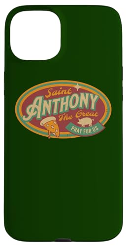 St. Antonius, der Schutzpatron des Großen Abtes, Farmers, Retro Pizza Hülle für iPhone 15 Plus von Happy Catholics