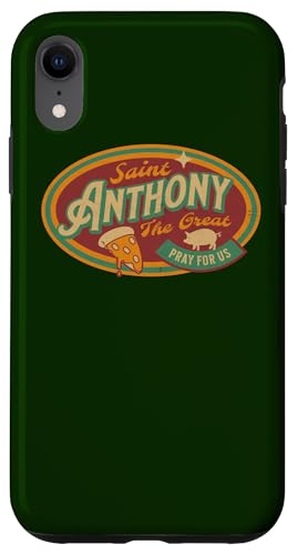 St. Antonius, der Schutzpatron des Großen Abtes, Farmers, Retro Pizza Hülle für iPhone XR von Happy Catholics