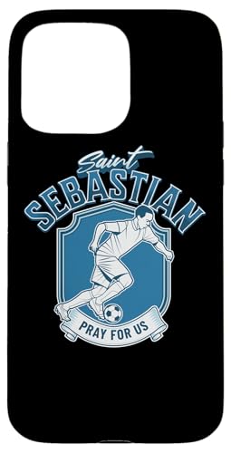 St. Sebastian Schutzpatron Saint of Athlees Fußball Fußball Hülle für iPhone 15 Pro Max von Happy Catholics