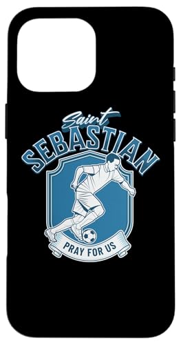 St. Sebastian Schutzpatron Saint of Athlees Fußball Fußball Hülle für iPhone 16 Pro Max von Happy Catholics