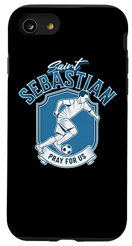 St. Sebastian Schutzpatron Saint of Athlees Fußball Fußball Hülle für iPhone SE (2020) / 7 / 8 von Happy Catholics