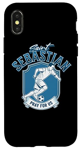 St. Sebastian Schutzpatron Saint of Athlees Fußball Fußball Hülle für iPhone X/XS von Happy Catholics