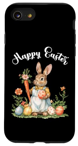 Happy Easter Bunny Karotte Ostereier Osterhase Kunstwerk Hülle für iPhone SE (2020) / 7 / 8 von Happy Easter Day Celebration