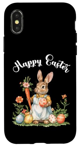 Happy Easter Bunny Karotte Ostereier Osterhase Kunstwerk Hülle für iPhone X/XS von Happy Easter Day Celebration