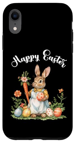 Happy Easter Bunny Karotte Ostereier Osterhase Kunstwerk Hülle für iPhone XR von Happy Easter Day Celebration