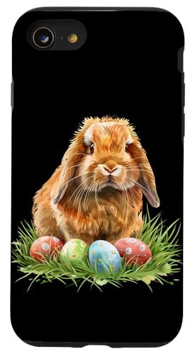 Hülle für iPhone SE (2020) / 7 / 8 Motiv „Happy Easter Bunny Grass“, Osterhase, Ostereier von Happy Easter Day Celebration